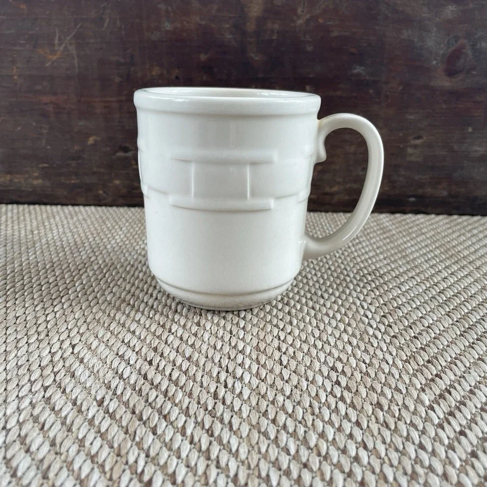 Longaberger Pottery Ivory Woven Traditions Coffee Mug